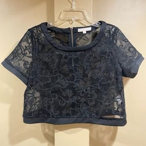 Blush Noir Black Mesh Crop Top